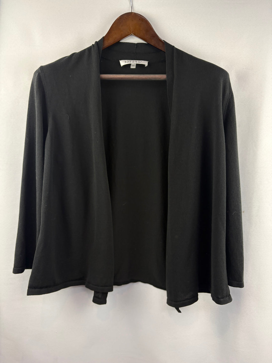Women’s Kasper Large Black 3/4 Sleeve Cardigan