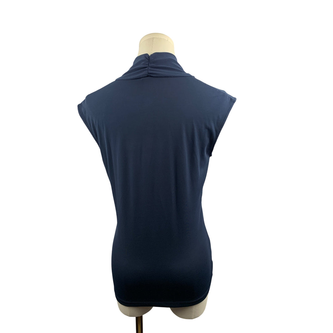 Merona Navy Sleeveless V-Neck Bow Tie Blouse XS Polyester/Spandex Womens Top