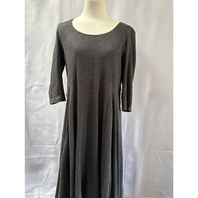 Women’s RB Collection New York Dark Grey Textured Sheath Dress 3/4 Sleeves Sz XL