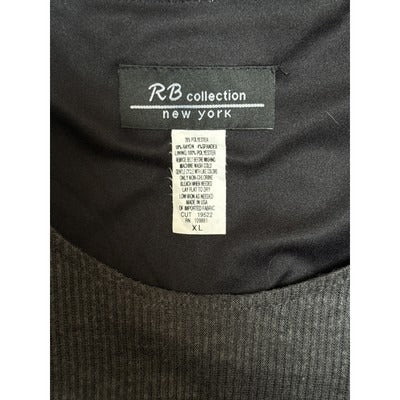 Women’s RB Collection New York Dark Grey Textured Sheath Dress 3/4 Sleeves Sz XL