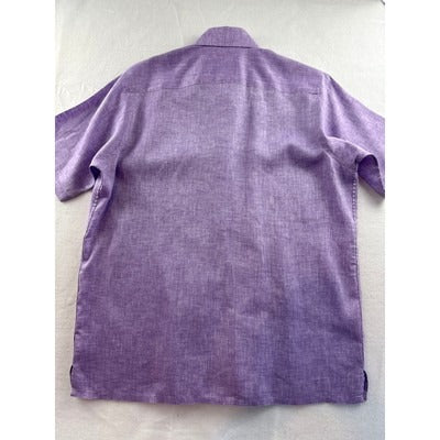 Men’s JWM J.Hillburn Purple Lino Dress Shirt L-XL