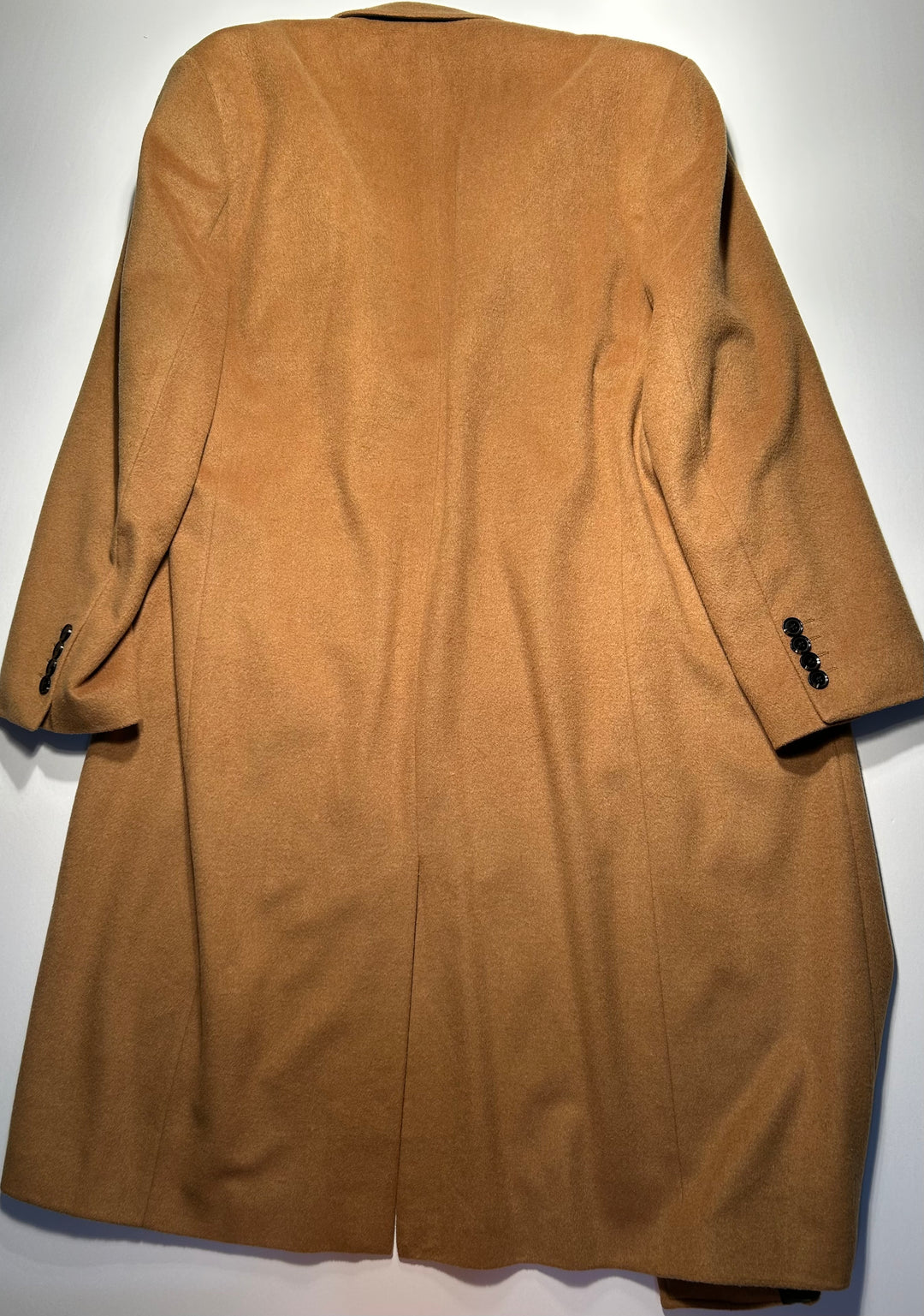 ENZO Tovare Men’s Wool Cashmere Blend Topcoat Overcoat Camel Tan Caramel Size 48