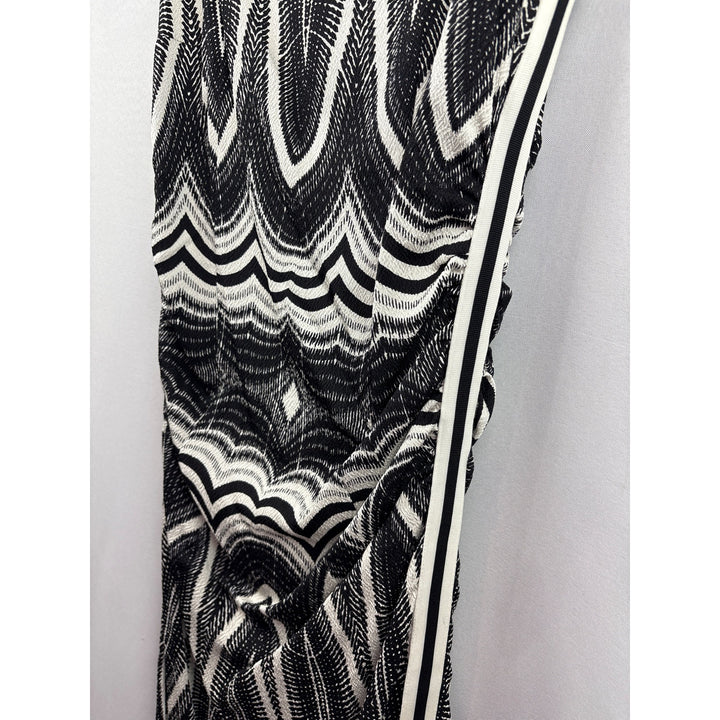 Women’s Tracy Reese Size 10 Black & White Geometric Pattern Tank Dress with a B&W Side Stripe