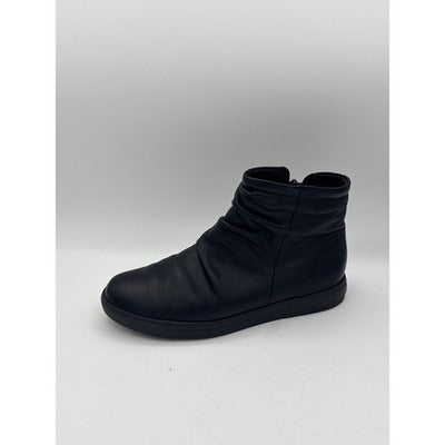 Munro Women’s Leather Ruched Ankle Booties Size 5 1/2 M – Side Zip Comfort Shoes