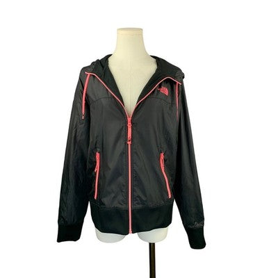 Women's The North Face Black & Pink Windbreaker Jacket - Size S