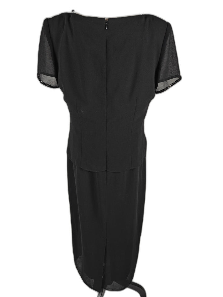 Women’s R&amp;M Richards Beaded Formal Dress Black Size 10