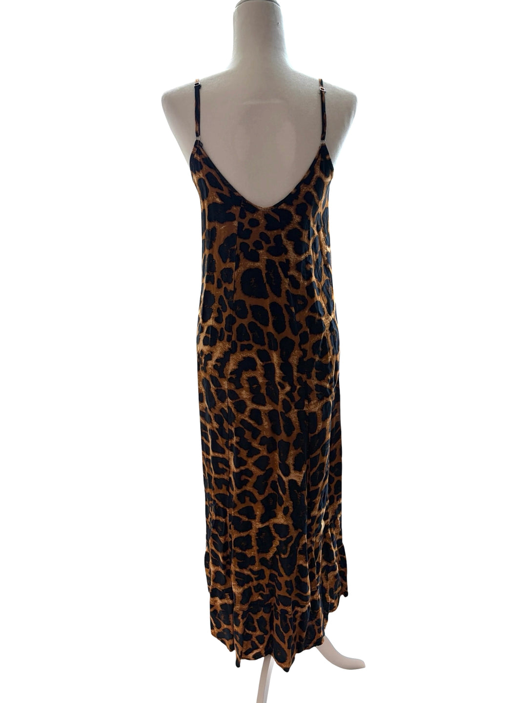 Buenos Ninos Women's Animal Leopard Print Maxi Ruffle Hem Women's dress, Size S