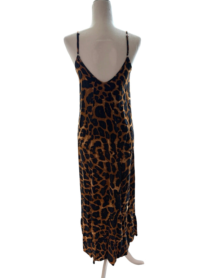 Buenos Ninos Women's Animal Leopard Print Maxi Ruffle Hem Women's dress, Size S