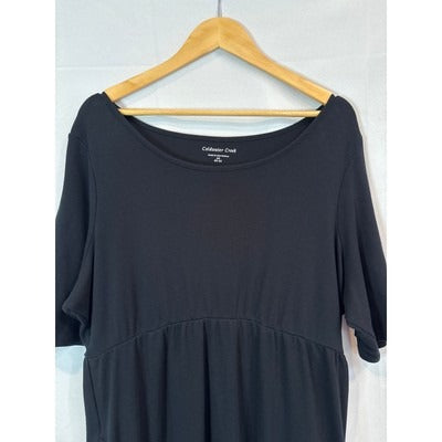 Women’s Coldwater Creek Size 2X (20-22) Black Short Sleeve Maxi Dress.