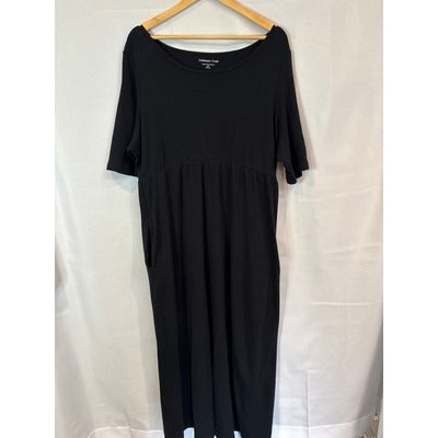 Women’s Coldwater Creek Size 2X (20-22) Black Short Sleeve Maxi Dress.