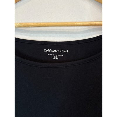 Women’s Coldwater Creek Size 2X (20-22) Black Short Sleeve Maxi Dress.