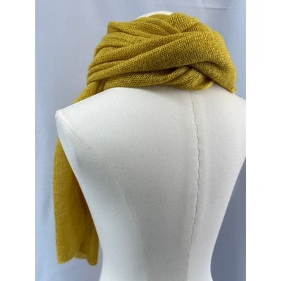 Vintage Mustard Yellow Knit Scarf For Women