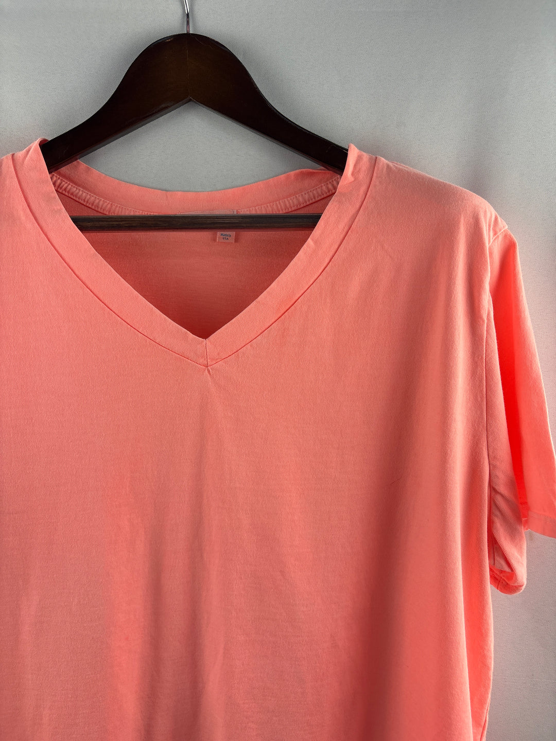 Women’s Fresh Produce Size 2X Bright Orange V-Neck T-Shirt