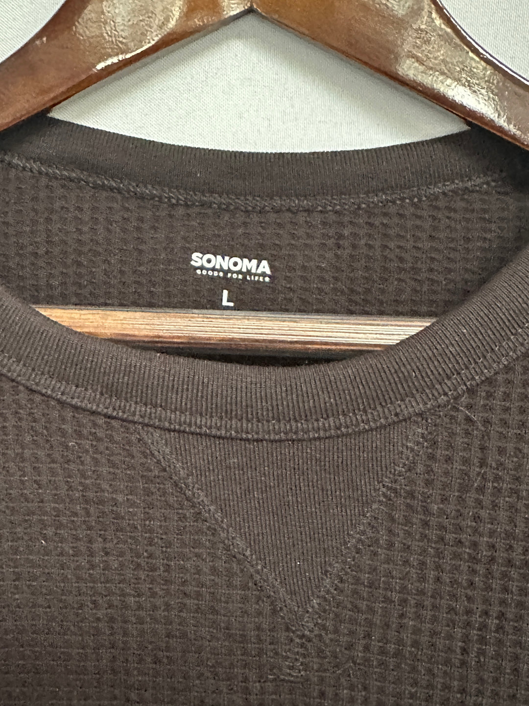 Men’s Sonoma Black Waffle Knit Jersey Size L