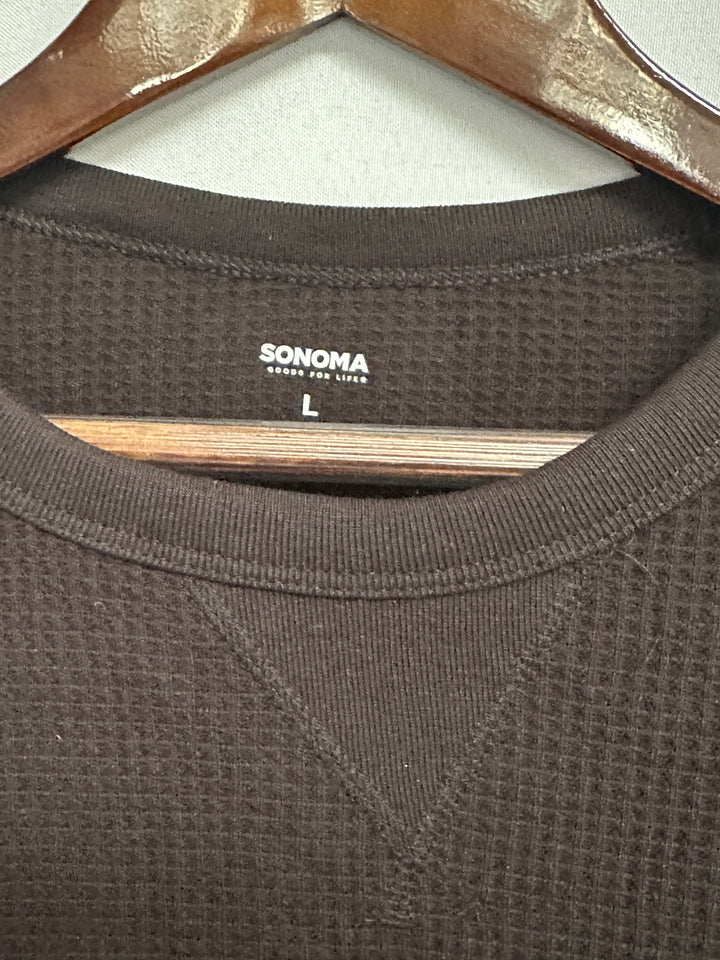 Men’s Sonoma Black Waffle Knit Jersey Size L
