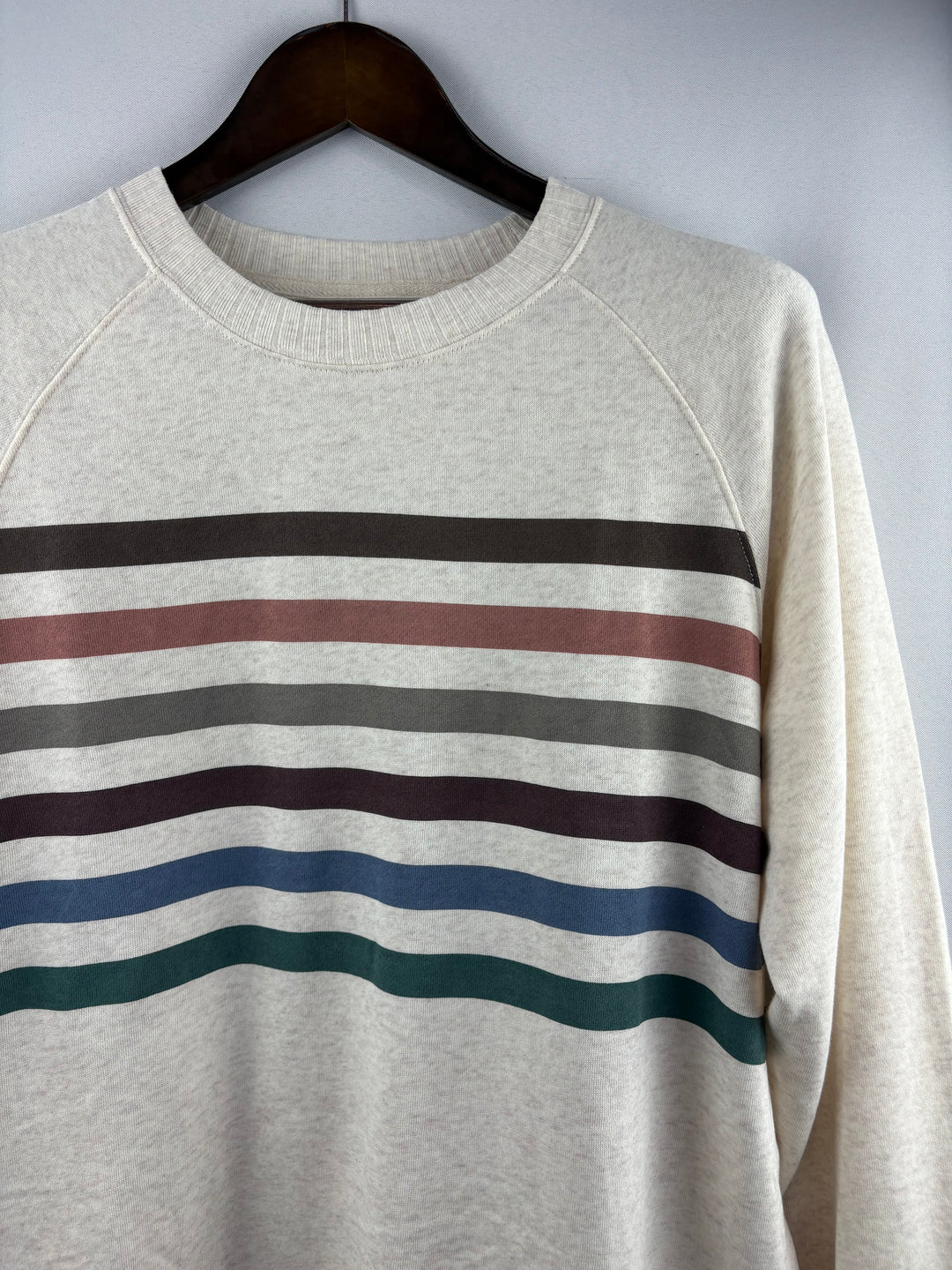 Women’s Maurices Medium Cream Crewneck w/ Multicolor Stripes