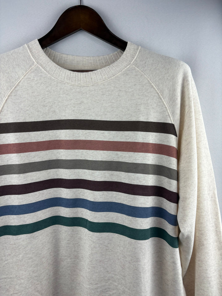 Women’s Maurices Medium Cream Crewneck w/ Multicolor Stripes
