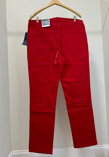 Charter Club Lexington Straight Ravishing Red Pant Sz16 NWT