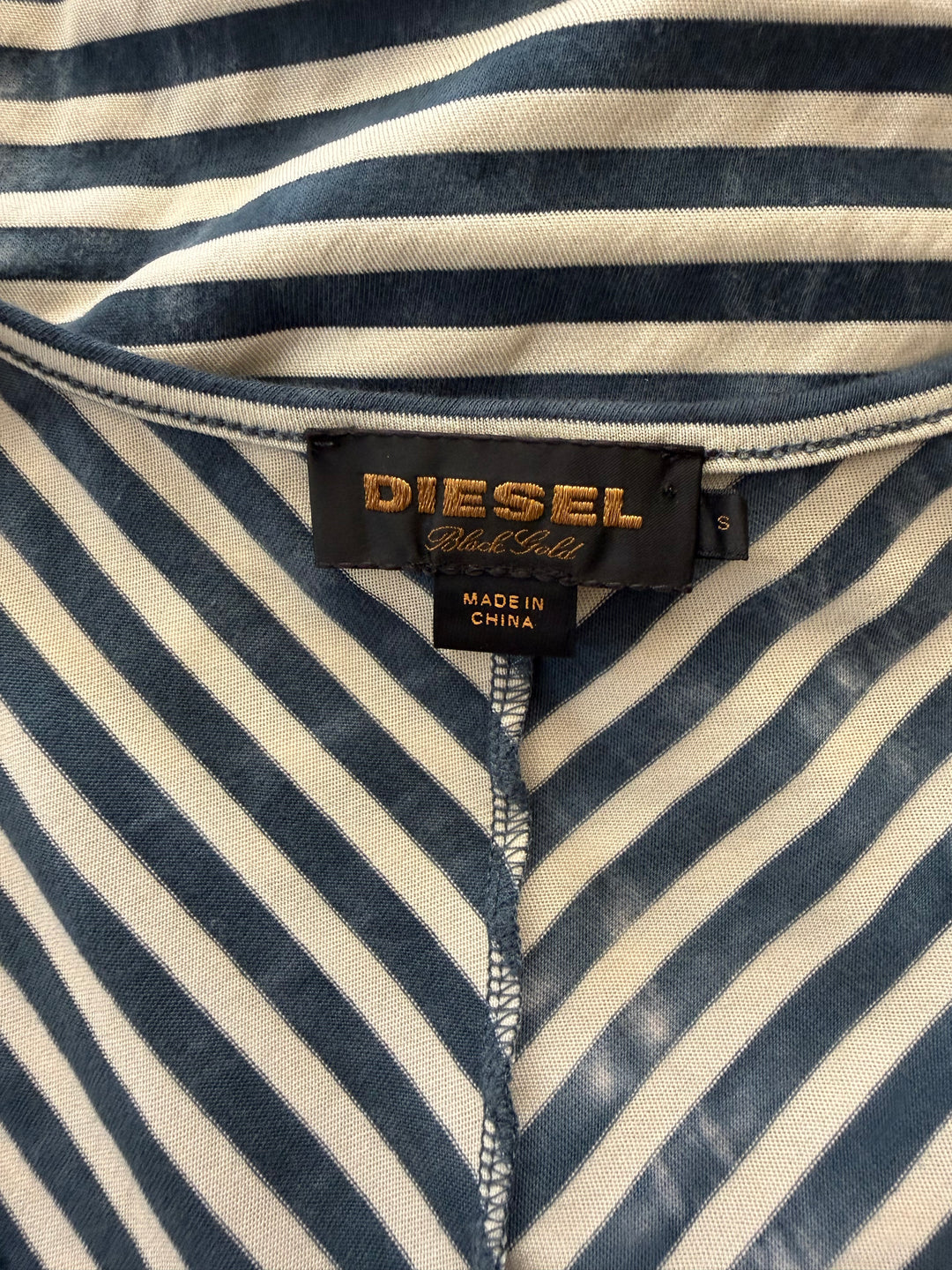 Diesel Black Gold Striped Jersey Dress
