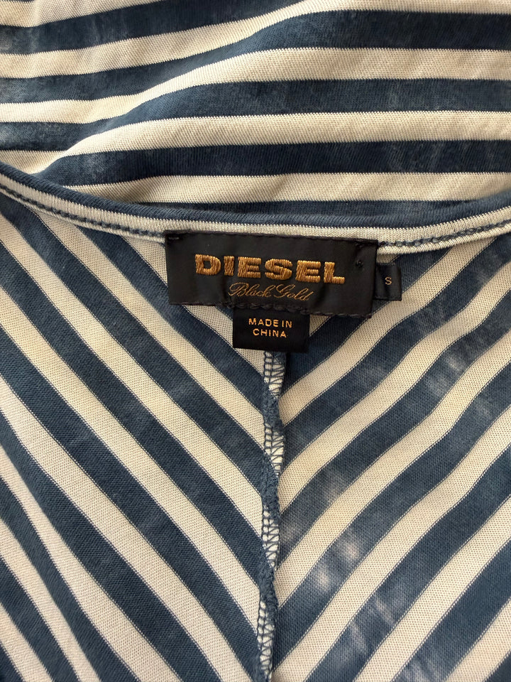 Diesel Black Gold Striped Jersey Dress