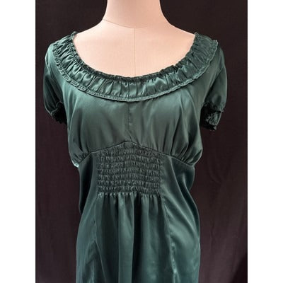 Women’s Massimo Forest Green Satin Cap Sleeved Top Sz XXL