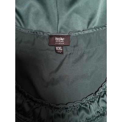 Women’s Massimo Forest Green Satin Cap Sleeved Top Sz XXL