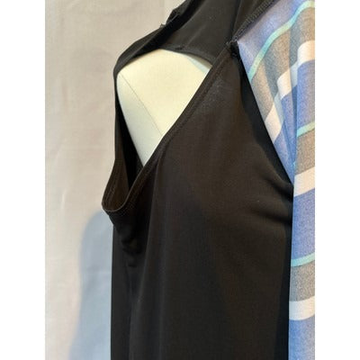 RB Collection Tank Dress with Attached Shawl SZ XL Black and Blue Stripes