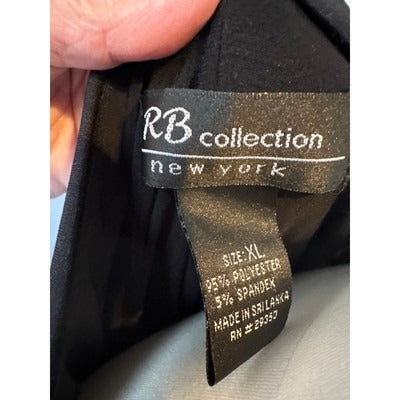 RB Collection Tank Dress with Attached Shawl SZ XL Black and Blue Stripes
