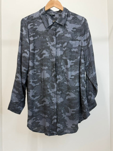 Torrid Lizzie Brushed Camo Print Button Front Shirt Sz1/ 1X/ 14-16