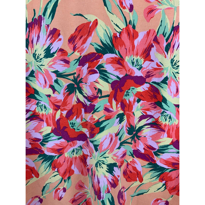 Isaac Mizrahi Live! Sleeveless Floral Top For Women - Orange & Multicolor  XS  Cotton/Modal Blend