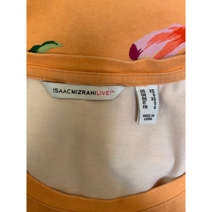 Isaac Mizrahi Live! Sleeveless Floral Top For Women - Orange & Multicolor  XS  Cotton/Modal Blend