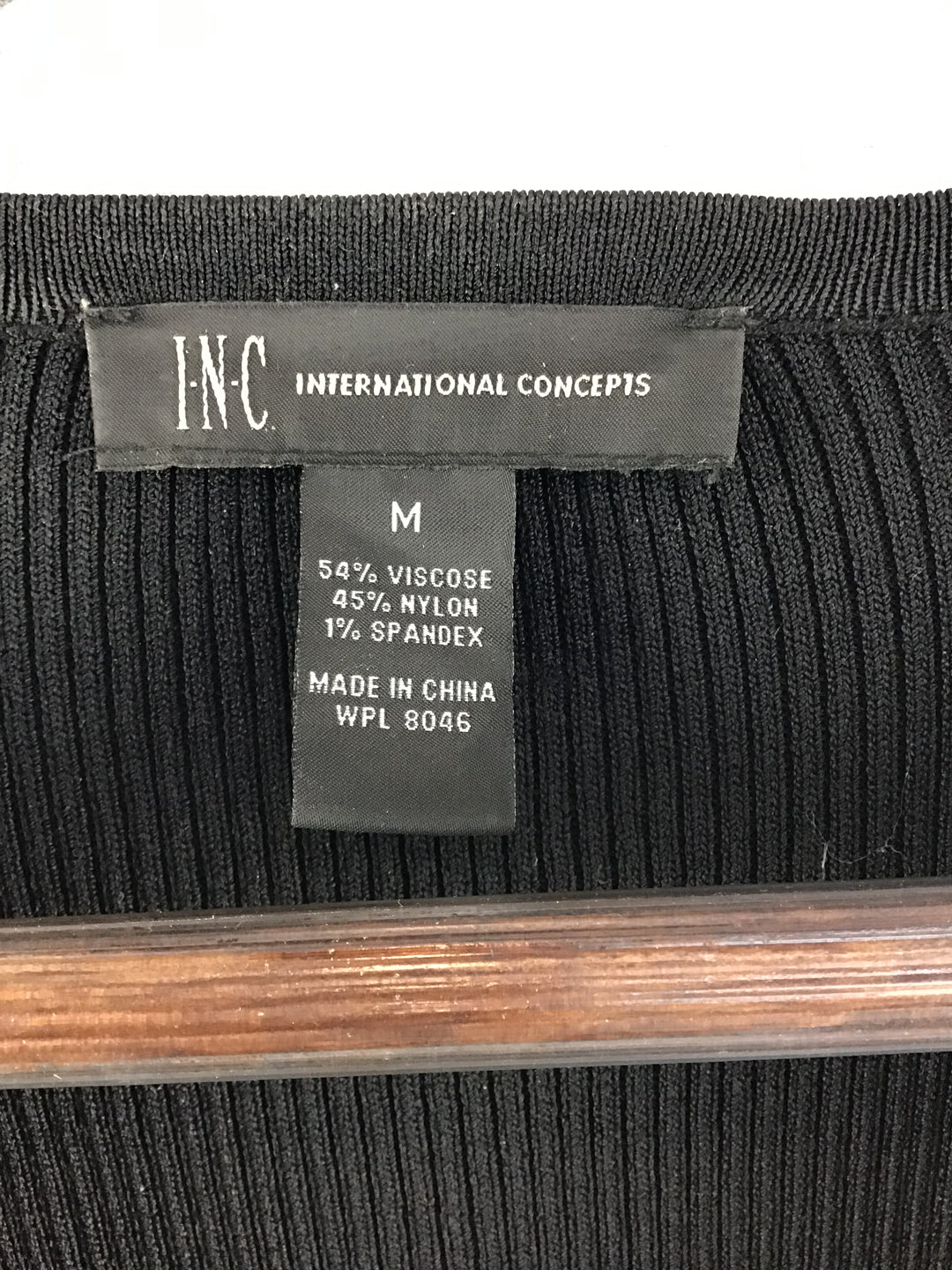 Women’s INC Black Long Sleeve Wrap Knit Bow Tie Waist Top Size Medium