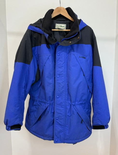 L.L.Bean Vintage Insulated Hooded Parka – Royal Blue &amp; Black SzLReg