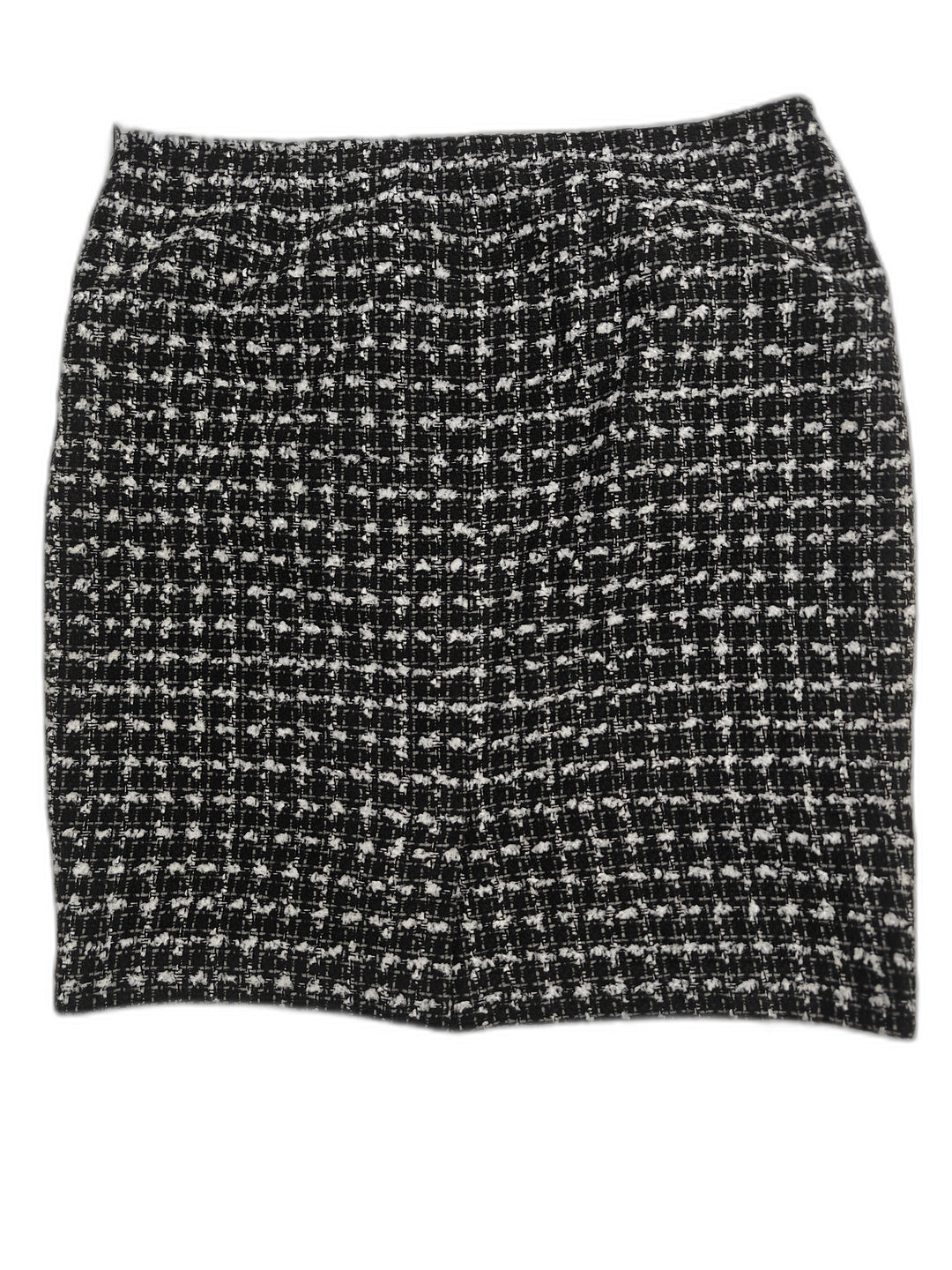 Women Halogen Pencil Skirt Black White Tweed Size 12