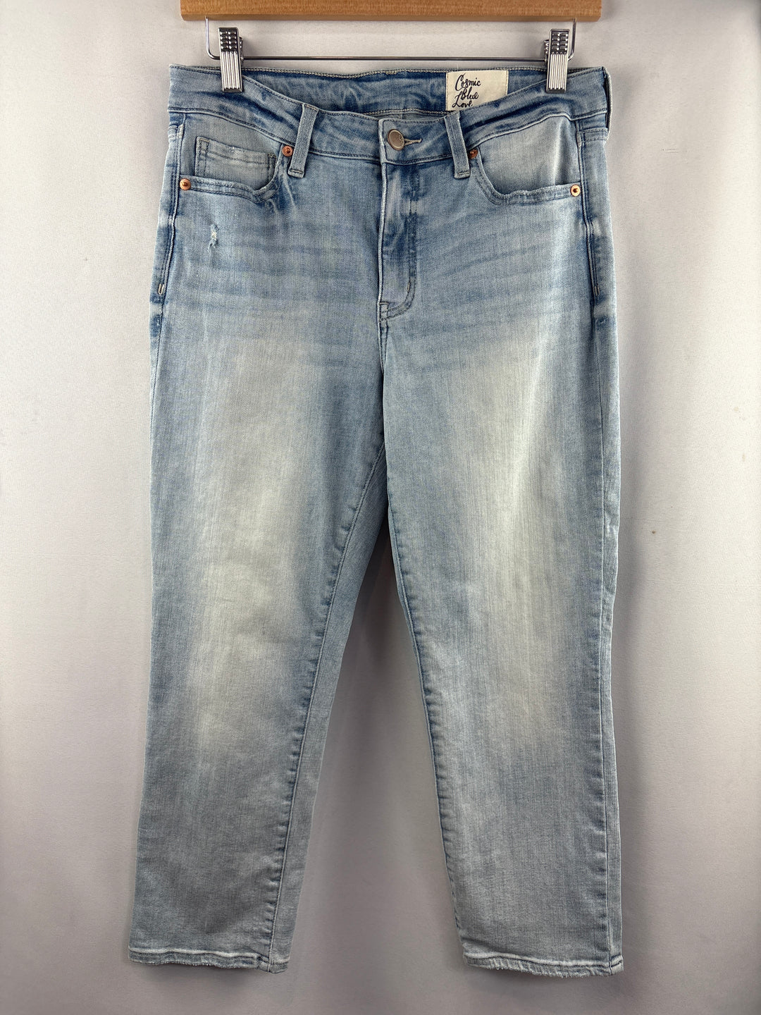 Women’s Cosmic Blue Love Size 30P Light Blue Straight Leg Jeans