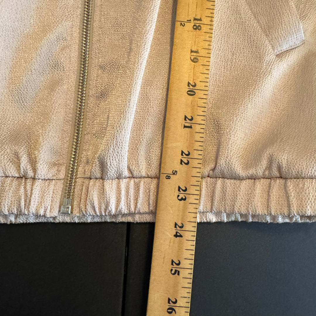 free press Women's Rose Gold Lightweight Textured Satin Bomber Jacket, Size XS