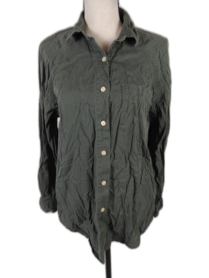 Womens Universal Thread Button Down Shirt Green Size XS