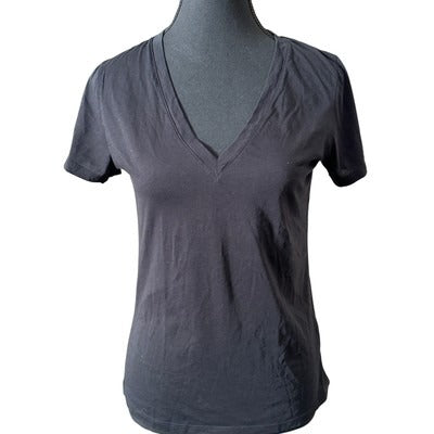 Women's Vince  Black Pima Cotton Small Short Sleeve Tee
