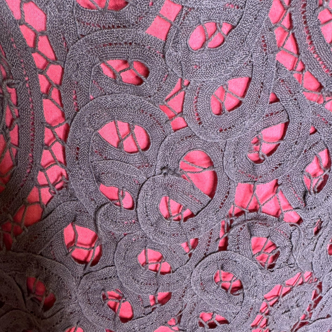 Anthropologie Floreat Pink & Gray Tube Dress, Crochet Overlay, Removable Straps, Size 0