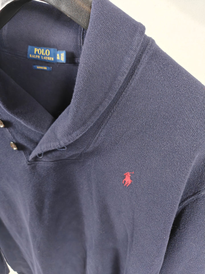 Men’s Polo Ralph Lauren Estate Rib Shawl Collar Sweater Navy Blue XL