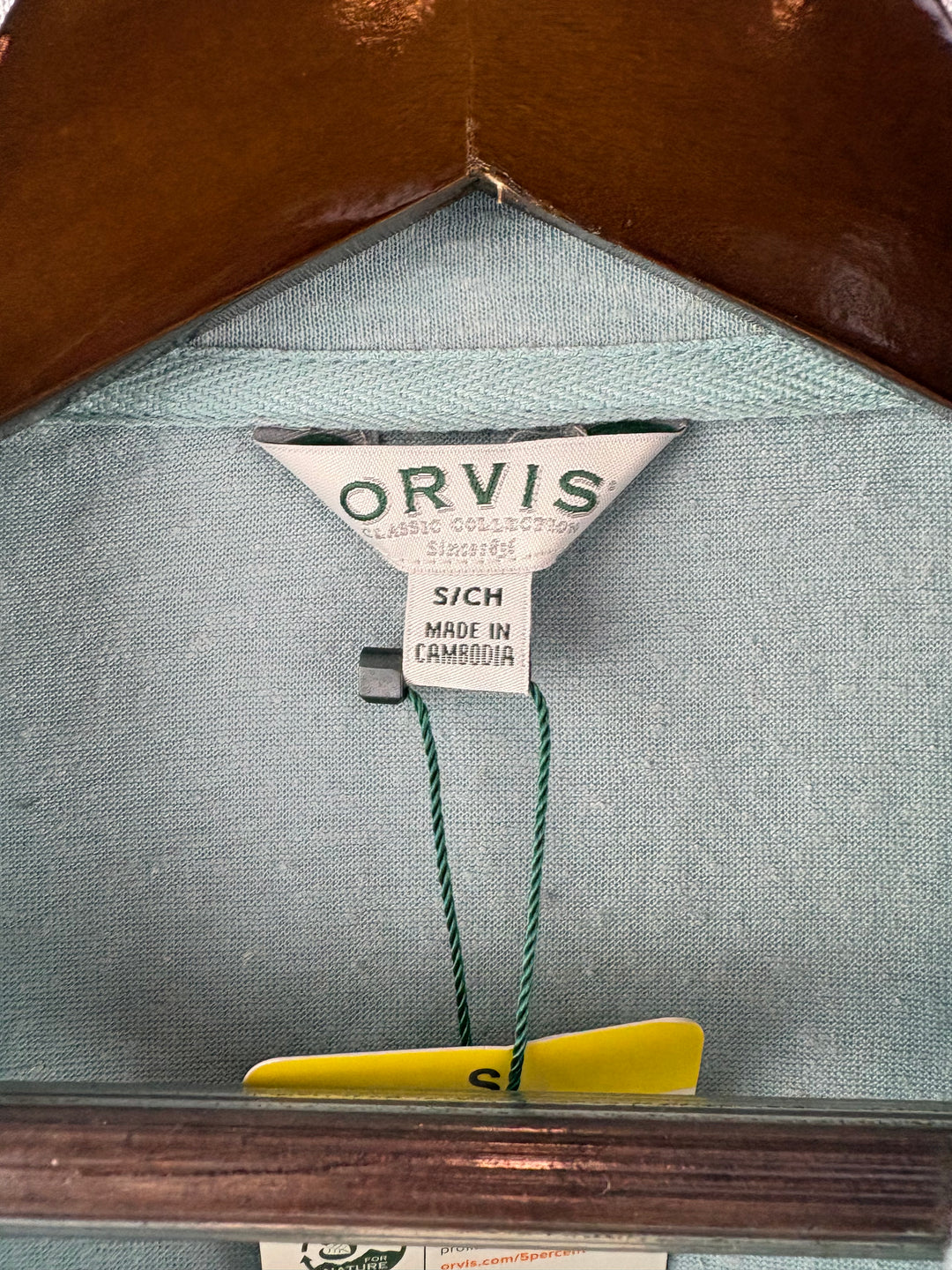 Women’s Orvis Small Pale Sea Blue V-Neck Shirt