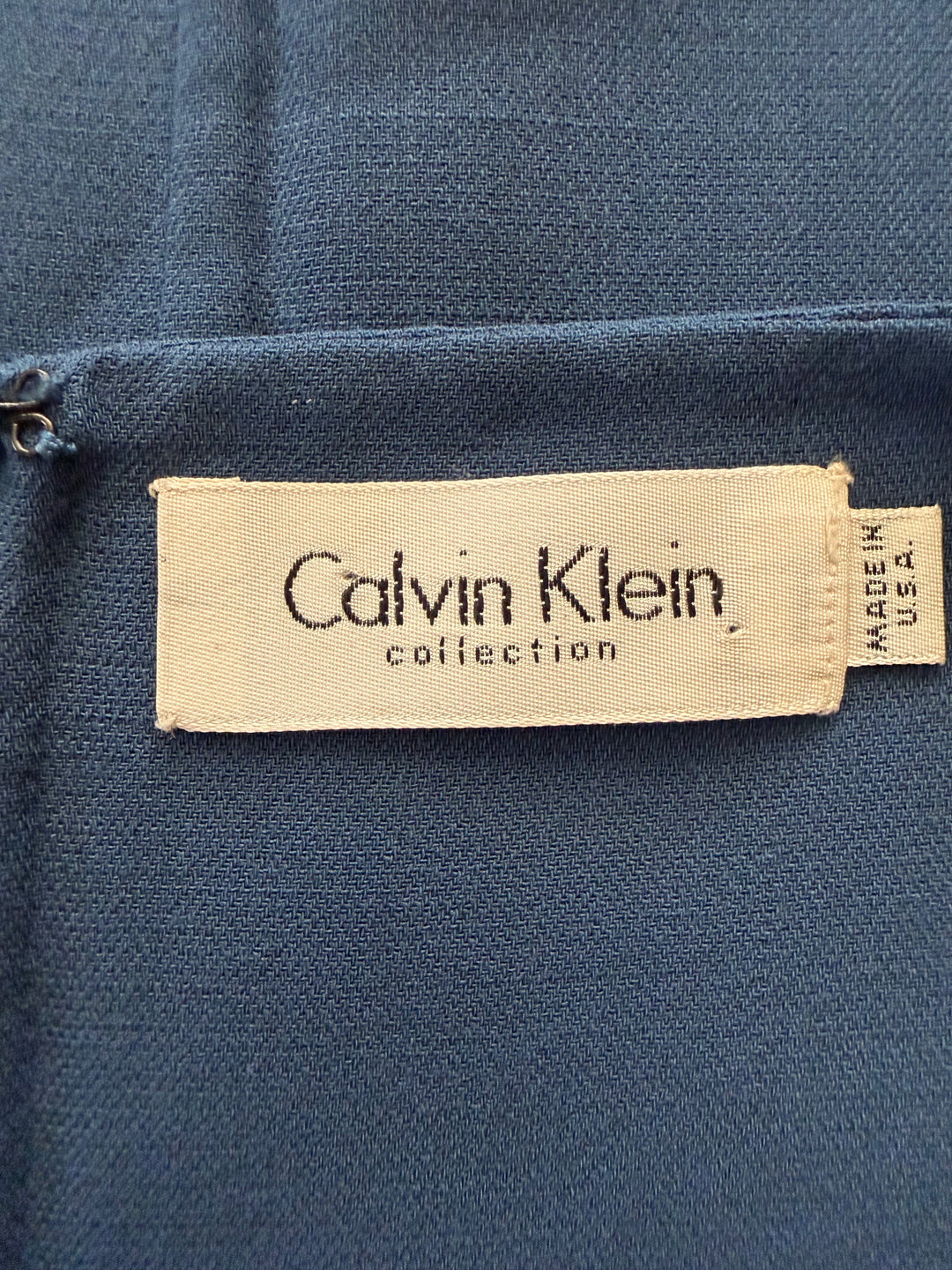 Vintage Calvin Klein Collection Archive 1990s Minimalist Blue Sheath Dress