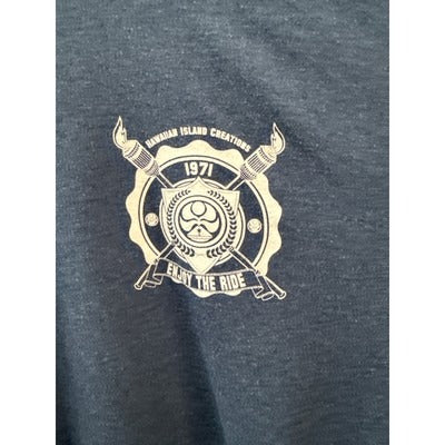 Hawaiian Island Creations T-Shirt 1971 Enjoy The Ride Logo Mens L Cotton Blend Blue