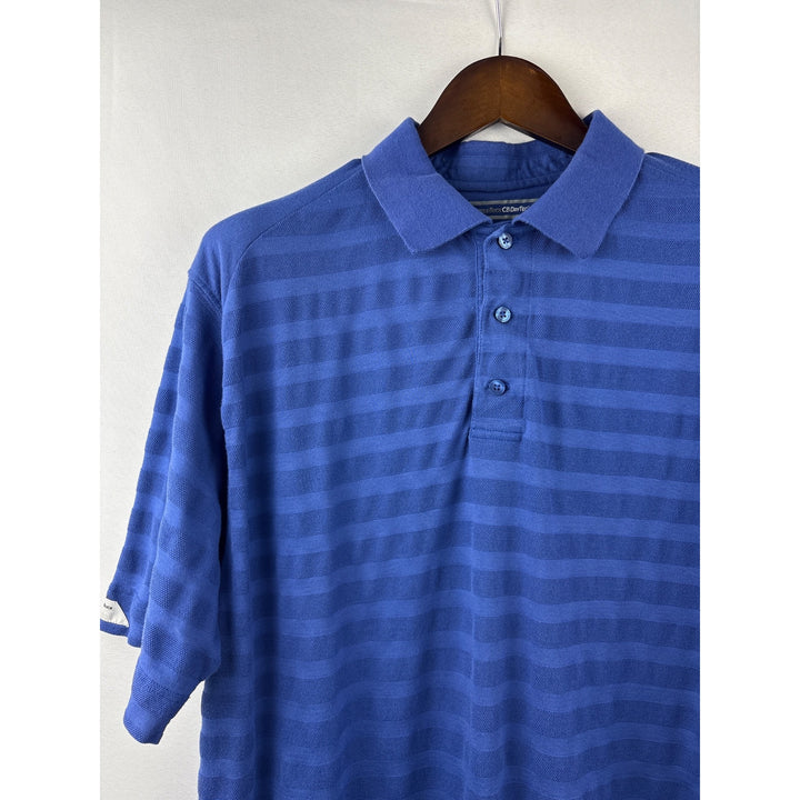 Men’s Vintage Cutter & Buck Large Royal Blue Striped Polo Shirt
