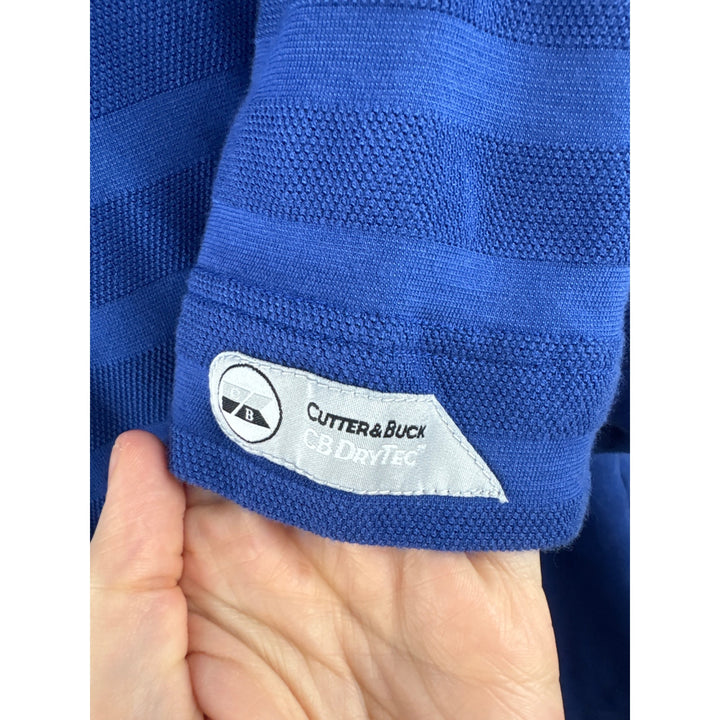 Men’s Vintage Cutter & Buck Large Royal Blue Striped Polo Shirt