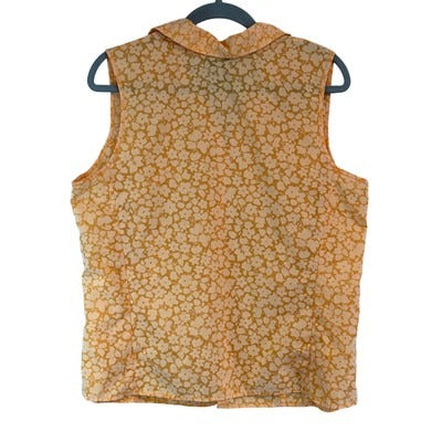 Women’s avenue Orange Floral Sleeveless Button up Tunic Sz 14/16