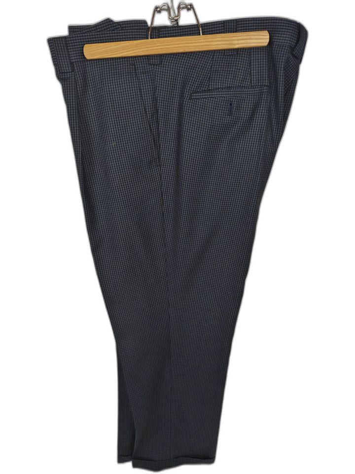 Steve Harvey Collection Sartorial Men's 48R Blue Gray Check Suit 2-Piece Set Jacket & Pants