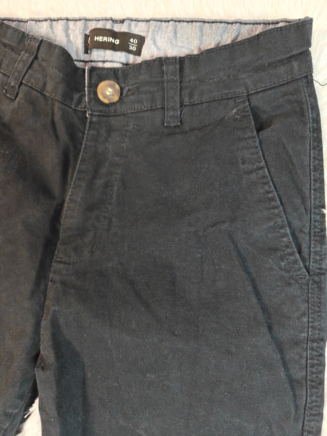 Mens Hering Chino Pants Black Size 40 30
