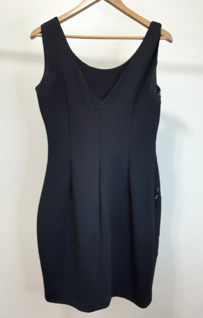 GUESS Black Sequin Panel Little Black Dress Sz10