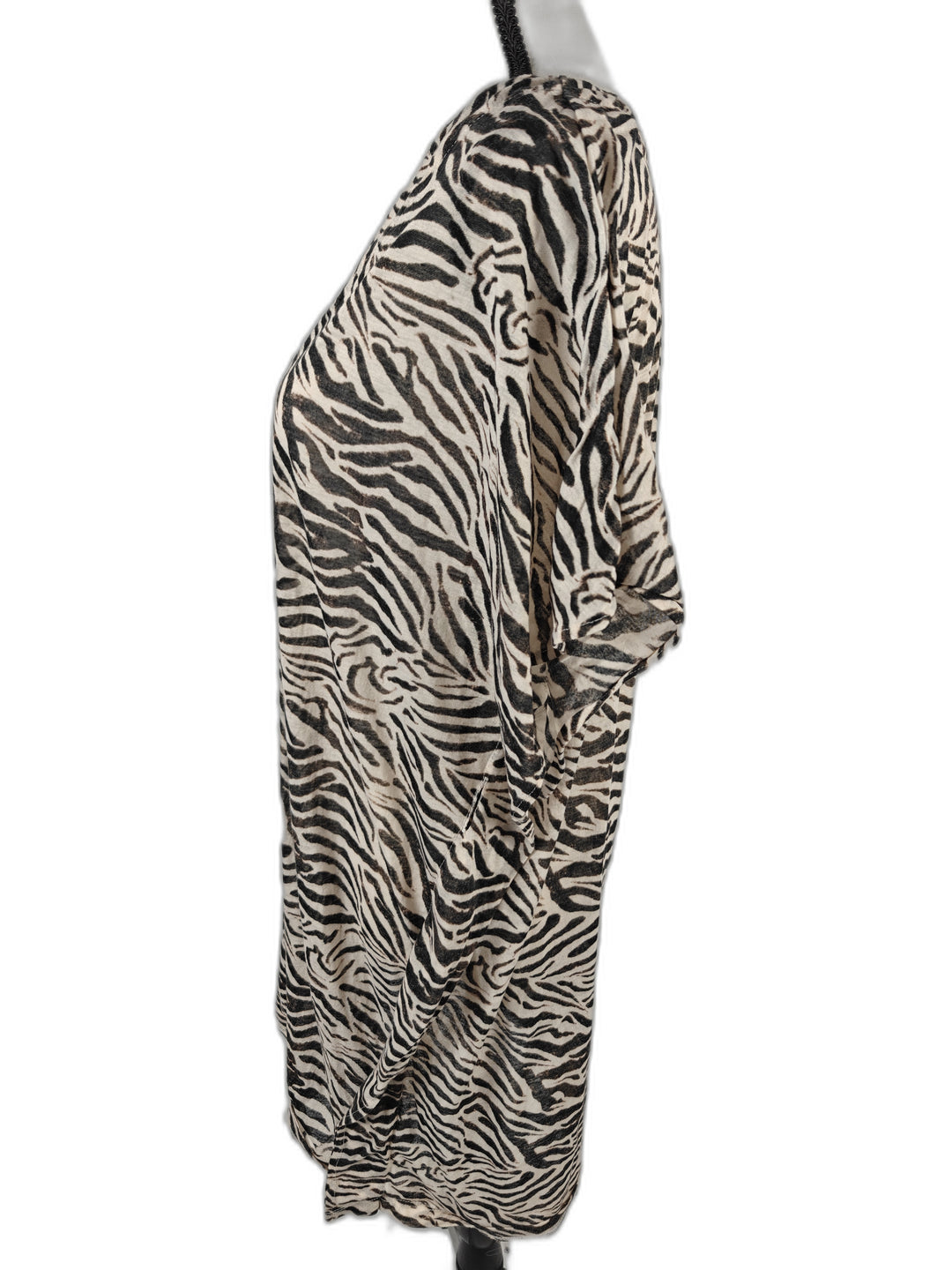 Women’s H&amp;M Zebra Print Tunic Top Beige Black Size Medium